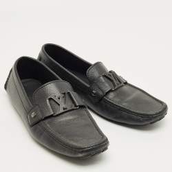 Pre Owned Louis Vuitton Black Leather Monte Carlo Loafers Size 42