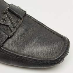 Pre Owned Louis Vuitton Black Leather Monte Carlo Loafers Size 42