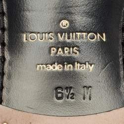 Pre Owned Louis Vuitton Black Leather Slip on Loafers Size 40.5