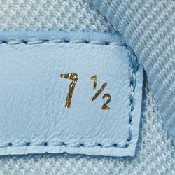 Pre Owned Louis Vuitton Blue/White Leather LV Trainer Low Top Sneakers Size 41.5