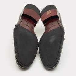 Pre Owned Louis Vuitton Burgundy Leather Norfolk Buckle Derby Size 43