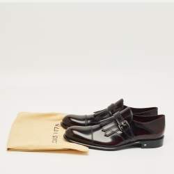 Pre Owned Louis Vuitton Burgundy Leather Norfolk Buckle Derby Size 43