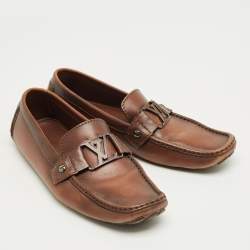 Pre Owned Louis Vuitton Brown Leather Monte Carlo Loafers Size 42