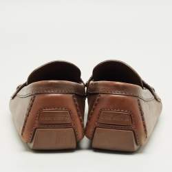 Pre Owned Louis Vuitton Brown Leather Monte Carlo Loafers Size 42