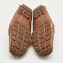 Pre Owned Louis Vuitton Brown Leather Monte Carlo Loafers Size 42