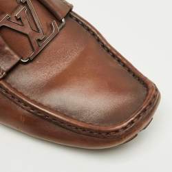 Pre Owned Louis Vuitton Brown Leather Monte Carlo Loafers Size 42