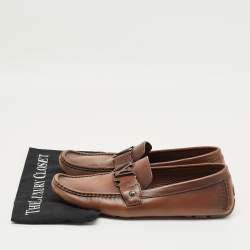 Pre Owned Louis Vuitton Brown Leather Monte Carlo Loafers Size 42