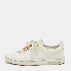 Pre Owned Louis Vuitton White Leather Frontrow Lace Up Sneakers Size 36
