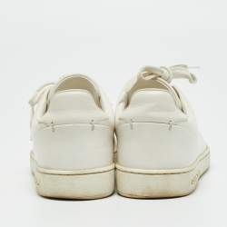 Pre Owned Louis Vuitton White Leather Frontrow Lace Up Sneakers Size 36
