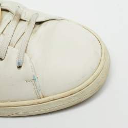 Pre Owned Louis Vuitton White Leather Frontrow Lace Up Sneakers Size 36