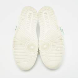 Pre Owned Louis Vuitton Green/White Leather LV Trainer Low Top Sneakers Size 43
