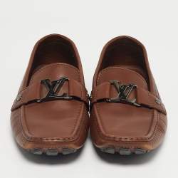 Pre Owned Louis Vuitton Brown Leather Monte Carlo Loafers Size 42.5