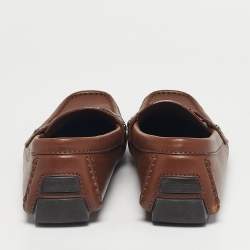 Pre Owned Louis Vuitton Brown Leather Monte Carlo Loafers Size 42.5