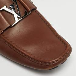 Pre Owned Louis Vuitton Brown Leather Monte Carlo Loafers Size 42.5
