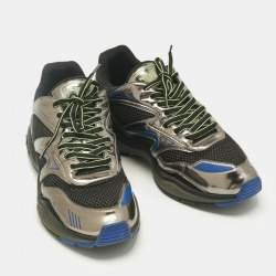 Pre Owned Louis Vuitton Tricolor Mesh and Patent Leather lv trail Lace Up Sneakers Size 42