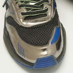 Pre Owned Louis Vuitton Tricolor Mesh and Patent Leather lv trail Lace Up Sneakers Size 42