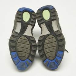 Pre Owned Louis Vuitton Tricolor Mesh and Patent Leather lv trail Lace Up Sneakers Size 42