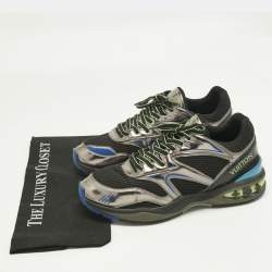 Pre Owned Louis Vuitton Tricolor Mesh and Patent Leather lv trail Lace Up Sneakers Size 42