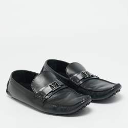 Pre Owned Louis Vuitton Black Leather Monte Carlo Loafers Size 44