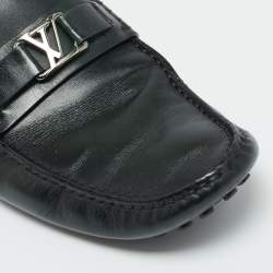 Pre Owned Louis Vuitton Black Leather Monte Carlo Loafers Size 44