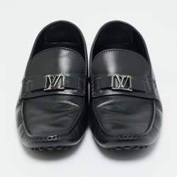 Pre Owned Louis Vuitton Black Leather Monte Carlo Loafers Size 44