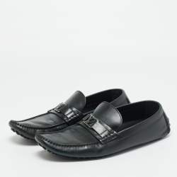 Pre Owned Louis Vuitton Black Leather Monte Carlo Loafers Size 44