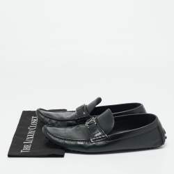 Pre Owned Louis Vuitton Black Leather Monte Carlo Loafers Size 44