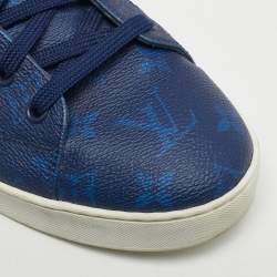 Pre Owned Louis Vuitton Blue/Brown Monogram Canvas Match Up High Top Sneakers Size 41
