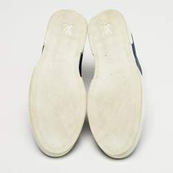 Pre Owned Louis Vuitton Blue/Brown Monogram Canvas Match Up High Top Sneakers Size 41