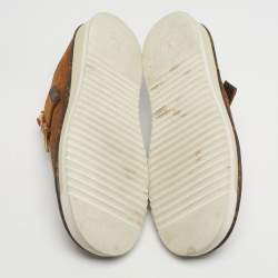 Pre Owned Louis Vuitton Brown Suede Shearling Fur Easy Mules Size 42