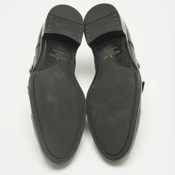 Pre Owned Louis Vuitton Black Epi Leather Double Buckle Monk Strap Size 43