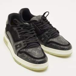 مملوكة مسبقًا حذاء رياضي لوي فيتون إل في ترينر قماش وجلد أسود #54 مقاس 42.5