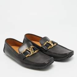 مملوكة مسبقًا حذاء لوفرز لوي فيتون "مونت كارلو" جلد أسود مقاس 42