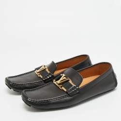 مملوكة مسبقًا حذاء لوفرز لوي فيتون "مونت كارلو" جلد أسود مقاس 42