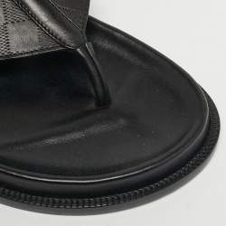 Pre Owned صندل بإصبع لويس فيتون دامير جلد أسود مسطح مقاس 43