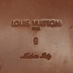 Pre Owned صندل بإصبع لويس فيتون دامير جلد أسود مسطح مقاس 43