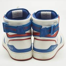 مملوكة مسبقًا Louis Vuitton Rivoli Size 42 White/Blue Leather High Top Sneakers
