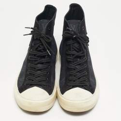 Pre Owned حذاء رياضي لوي فيتون مرتفع من أعلى تاتو كانفاس مونوغرام وجلد سويدي أزرق بحري مقاس 43