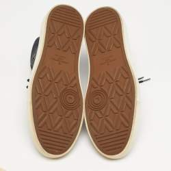 Pre Owned حذاء رياضي لوي فيتون مرتفع من أعلى تاتو كانفاس مونوغرام وجلد سويدي أزرق بحري مقاس 43