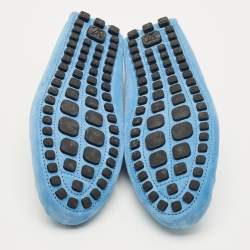 Pre Owned حذاء لوفرز لوي فيتون سليب سويدي أزرق مقاس 42.5