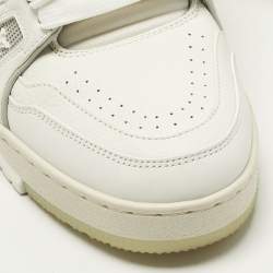 Pre Owned Louis Vuitton LV Trainer Size 35 White Leather Lace Up Sneakers