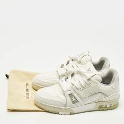 Pre Owned Louis Vuitton LV Trainer Size 35 White Leather Lace Up Sneakers