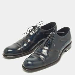 مملوكة مسبقًا حذاء أوكسفورد لوي فيتون برباط دامييه أسود منقوش مقاس 42