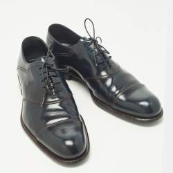 مملوكة مسبقًا حذاء أوكسفورد لوي فيتون برباط دامييه أسود منقوش مقاس 42