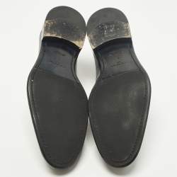 مملوكة مسبقًا حذاء أوكسفورد لوي فيتون برباط دامييه أسود منقوش مقاس 42