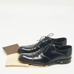 مملوكة مسبقًا حذاء أوكسفورد لوي فيتون برباط دامييه أسود منقوش مقاس 42