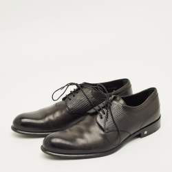 Pre Owned Louis Vuitton Size 41 Black Epi Leather and Leather Lace Up Derby
