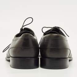 Pre Owned Louis Vuitton Size 41 Black Epi Leather and Leather Lace Up Derby