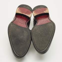 Pre Owned Louis Vuitton Size 41 Black Epi Leather and Leather Lace Up Derby