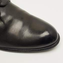 Pre Owned Louis Vuitton Size 41 Black Epi Leather and Leather Lace Up Derby